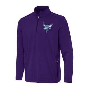 Antigua Stylish Charlotte Hornets Purple Perilous Quarter Zip Sweatshirt Authentic look! Wear this genuine jersey.
