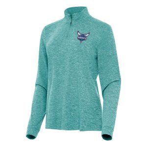 Antigua Charlotte Hornets Women's Heather Aqua Mentor Quarter Zip Mock Long Sleeve Unique Top Act fast! Only a handful left. Secure this amazing jersey now.