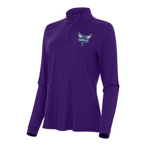 Antigua Charlotte Hornets Women's Purple Intent Quarter Zip Top Impressive Authentic look! Wear this genuine jersey.