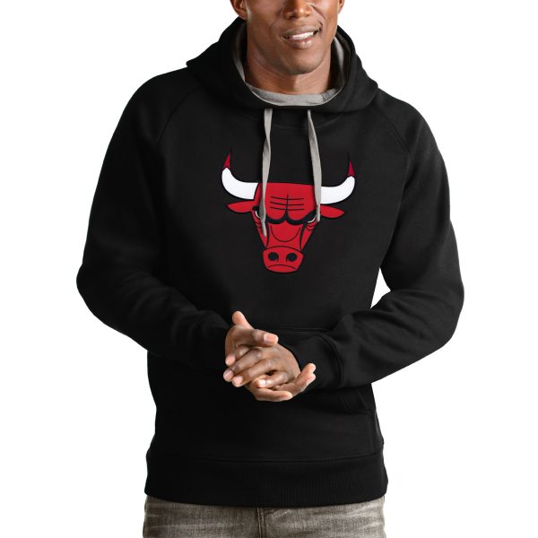 Antigua Chicago Bulls Black Outstanding Logo Victory Pullover Hoodie Hurry! Exclusive offer. Get your hands on this outstanding jersey right away.