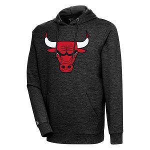 Antigua Chicago Bulls Heather Black Action Pullover Distinguished Hoodie High - demand item! Order this sought - after jersey immediately.