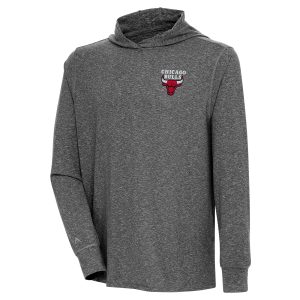 Antigua Chicago Bulls Heather Black Saga Long Sleeve Impressive Hoodie T Shirt Hurry! Exclusive offer. Get your hands on this outstanding jersey right away.