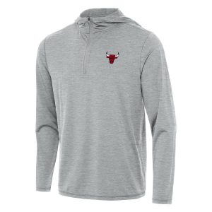 Antigua Chicago Bulls Heather Gray Tidy Quarter Zip Hoodie Top - notch High - demand item! Order this sought - after jersey immediately.