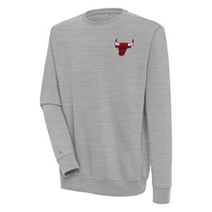 Antigua Chicago Bulls Heather Enchanting Gray Victory Pullover Sweatshirt Upgrade your fan gear! Order this premium jersey today.