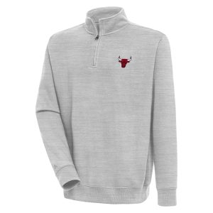 Antigua Glamorous Chicago Bulls Heather Gray Victory Quarter Zip Pullover Top Be a part of the action! Get this game - ready jersey.