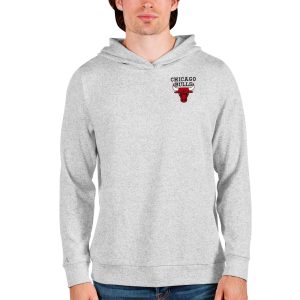 Antigua Chicago Bulls Heathered Gray Absolute Unique Pullover Hoodie Show your dedication! Own this special jersey for your team.