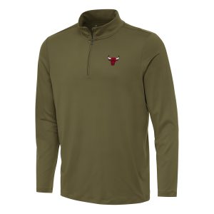 Antigua Chicago Bulls Olive Amazing Reprocess Quarter Zip Top Best - selling! Order this popular jersey before it's out of stock.