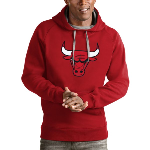 Antigua Chicago Bulls Red Logo Victory Luxurious Pullover Hoodie Be the first! Order this trendy jersey ahead of the crowd.
