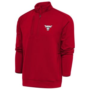 Antigua Chicago Bulls Red Metallic Logo Distinguished Generation Quarter Zip Top Unbeatable style! Get this stylish jersey now.
