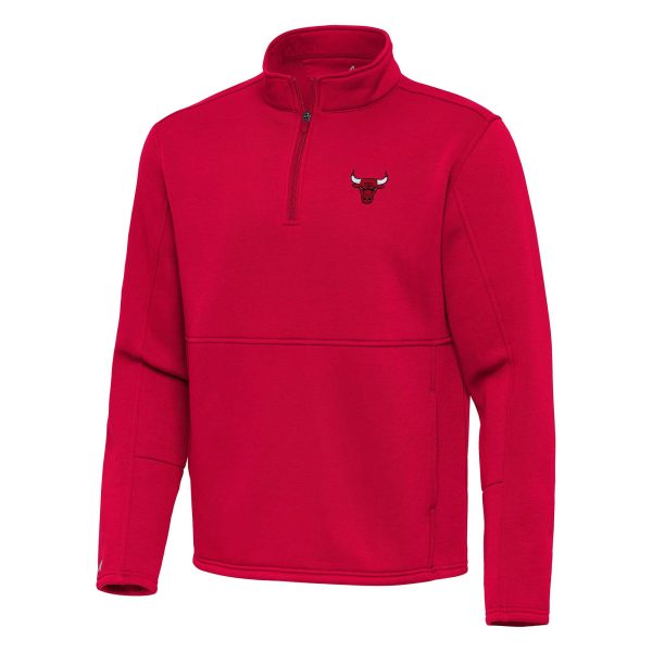 Antigua Chicago Bulls Red Glamorous Twist Quarter Zip Pullover Top Be the first! Order this trendy jersey ahead of the crowd.