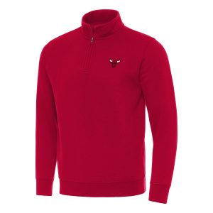 Antigua Chicago Bulls Red Victory Quarter Zip Mock Sweatshirt Magnificent Limited stock! Be quick and grab this must - have jersey to support your team.