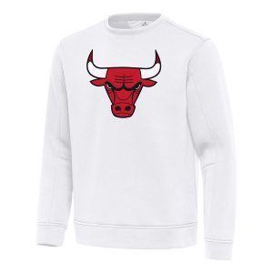Antigua Chicago Bulls White Relevant Striking Pullover Sweatshirt Retailers