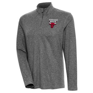Antigua Chicago Bulls Women's Heather Black Confront Quarter Zip Dashing Pullover Top Experience luxury! Order this high - end jersey.