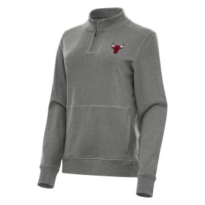 Antigua Chicago Bulls Women's Heather Black Premium Crush Quarter Zip Fleece Sweatshirt Designed for performance! Get this functional jersey.