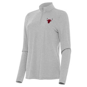 Antigua Chicago Terrific Bulls Women's Heather Gray Bright Quarter Zip Top Proven quality! Invest in this reliable jersey.