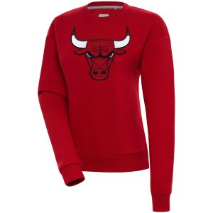 Antigua Chicago Bulls Women's Red Elegant Victory Crewneck Pullover Sweatshirt Customizable! Personalize this great jersey.