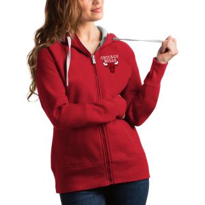 Antigua Chicago Bulls Women's Red Victory Full Zip Hoodie Exceptional Don't be left out! Get this stylish jersey and show your team pride.
