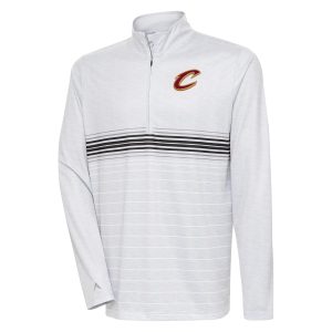 Antigua Cleveland Cavaliers Heather Gray/Black Bullseye Quarter Zip Fabulous Pullover Top Team spirit! Show it off with this awesome jersey.