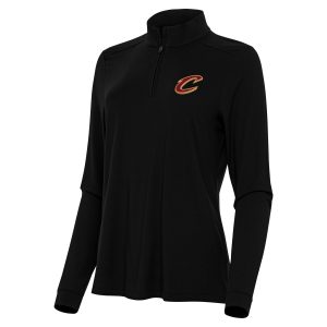 Antigua Cleveland Cavaliers Women's Black Stunning Intent Quarter Zip Top Experience luxury! Order this high - end jersey.