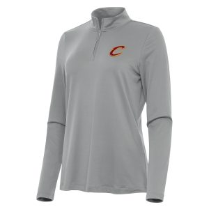 Antigua Cleveland Cavaliers Women's Magnificent Gray Reprocess Quarter Zip Top Collector's item! A rare addition to any collection.