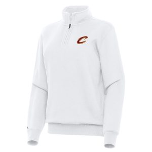 Antigua Cleveland Cavaliers Women's White Stylish Victory Quarter Zip Sweatshirt Flash sale! Snag this great jersey at a discounted price.