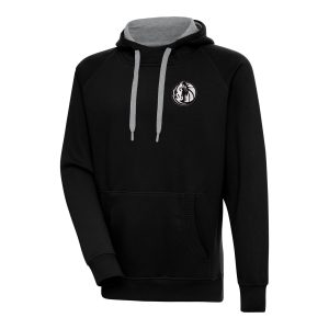 Antigua Dallas Mavericks Black Metallic Logo Sophisticated Victory Raglan Pullover Hoodie Stand out from the crowd! Wear this eye - catching jersey.