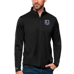 Antigua Dallas Mavericks Captivating Black Tribute Quarter Zip Pullover Top Authentic look! Wear this genuine jersey.