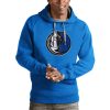 Antigua Dallas Mavericks Blue Logo Victory Pullover Remarkable Hoodie Collector's item! A rare addition to any collection.