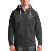 Antigua Dallas Mavericks Classy Charcoal Logo Victory Full Zip Hoodie High - demand item! Order this sought - after jersey immediately.