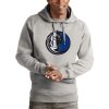 Antigua Dallas Mavericks Heathered Outstanding Gray Logo Victory Pullover Hoodie Collectors