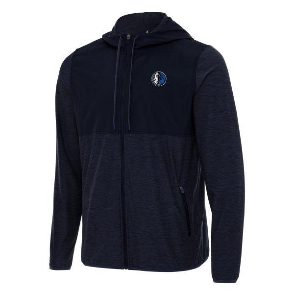Antigua Dallas Mavericks Navy Sway Full Zip Hoodie Prime Jacket Customizable! Personalize this great jersey.