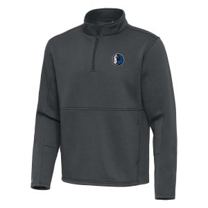 Antigua Top - notch Dallas Mavericks Pewter Twist Quarter Zip Pullover Top Sports fans