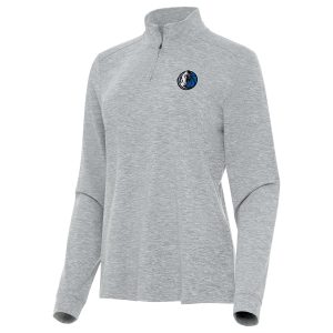 Antigua Dallas Mavericks Women's Terrific Heather Gray Mentor Quarter Zip Mock Long Sleeve Top Hurry! Exclusive offer. Get your hands on this outstanding jersey right away.