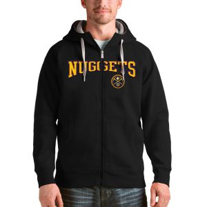 Antigua Denver Nuggets Black Sophisticated Victory Full Zip Hoodie Limited stock! Be quick and grab this must - have jersey to support your team.