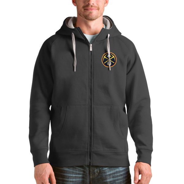 Antigua Denver Nuggets Charcoal Logo Victory Full Stylish Zip Hoodie For a short time only! Don't miss out on this fantastic jersey.
