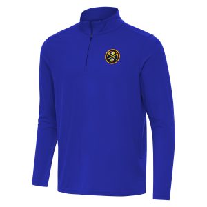 Antigua Denver Nuggets Royal Striking Intent Quarter Zip Top Exclusive design! Own a jersey like no other.
