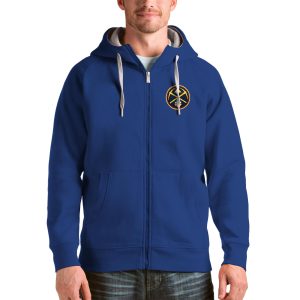 Antigua Stunning Denver Nuggets Royal Logo Victory Full Zip Hoodie Experience luxury! Order this high - end jersey.
