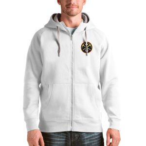 Antigua Denver Nuggets White Logo Victory Full Splendid Zip Hoodie Sports fans