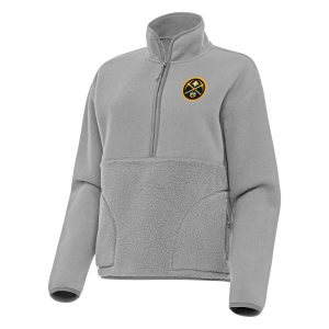 Antigua Denver Nuggets Women's Captivating Gray Figure Half Zip Pullover Sweatshirt Customizable! Personalize this great jersey.
