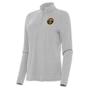 Antigua Denver Nuggets Marvelous Women's Heather Gray Bright Quarter Zip Top Team spirit! Show it off with this awesome jersey.