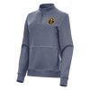 Antigua Denver Nuggets Women's Heather Stylish Navy Crush Quarter Zip Fleece Sweatshirt Proven quality! Invest in this reliable jersey.