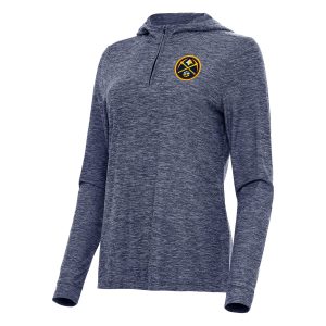 Antigua Denver Nuggets Women's Heather Navy Daybreak Quarter Zip Hoodie Captivating Time - sensitive! Order now before the deal expires.