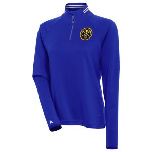 Antigua Denver Nuggets Women's Captivating Royal Milo Quarter Zip Pullover Top Collector's item! A rare addition to any collection.