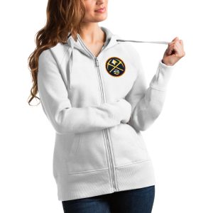 Antigua Denver Nuggets Women's White Victory Full Zip Hoodie Glamorous Best - selling! Order this popular jersey before it's out of stock.