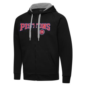 Antigua Detroit Pistons Black Big & Tall Victory Full Zip Premium Hoodie Jacket Collector's item! A rare addition to any collection.