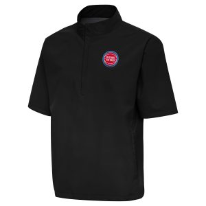 Antigua Detroit Pistons Black Brisk Quarter Zip Windbreaker Luxurious Don't be left out! Get this stylish jersey and show your team pride.