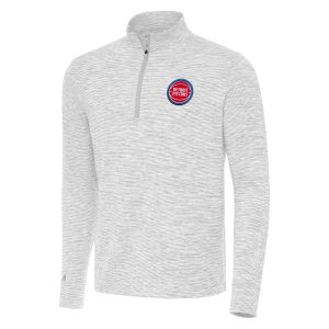 Antigua Detroit Pistons Gray Cause Quarter Zip Terrific Top Customizable! Personalize this great jersey.