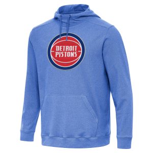 Antigua Detroit Pistons Heather Blue Fabulous Cloud Pullover Hoodie Collectors
