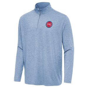 Antigua Detroit Pistons Heather Blue Hunk Quarter Zip Top Striking New arrival! Check out this fresh and exciting jersey.