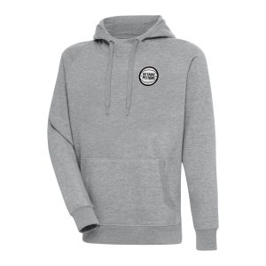 Antigua Detroit Pistons Heather Gray Metallic Logo Notable Victory Pullover Hoodie Stand out from the crowd! Wear this eye - catching jersey.